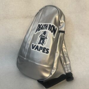 Death Row Vapes Backpack 14 x 8 x 4" New with tags Single strap Metallic vinyl